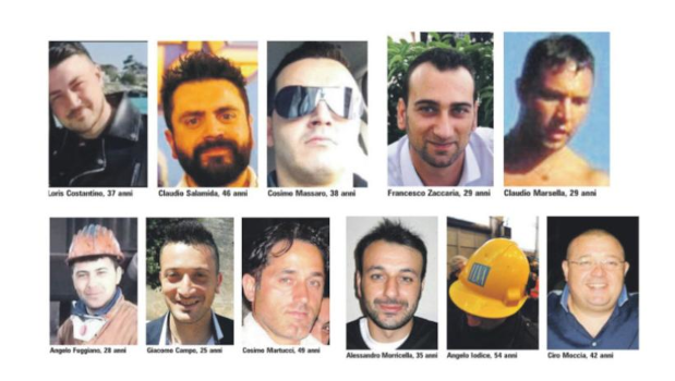 Una strage causata da condizioni lavorative estremamente rischiose per assenza di manutenzione, incuria e disprezzo della vita. Ma i processi per tali morti o languono oppure si sono conclusi con l’assoluzione dei principali responsabili e la condanna, solo in alcuni casi, di pesci piccoli